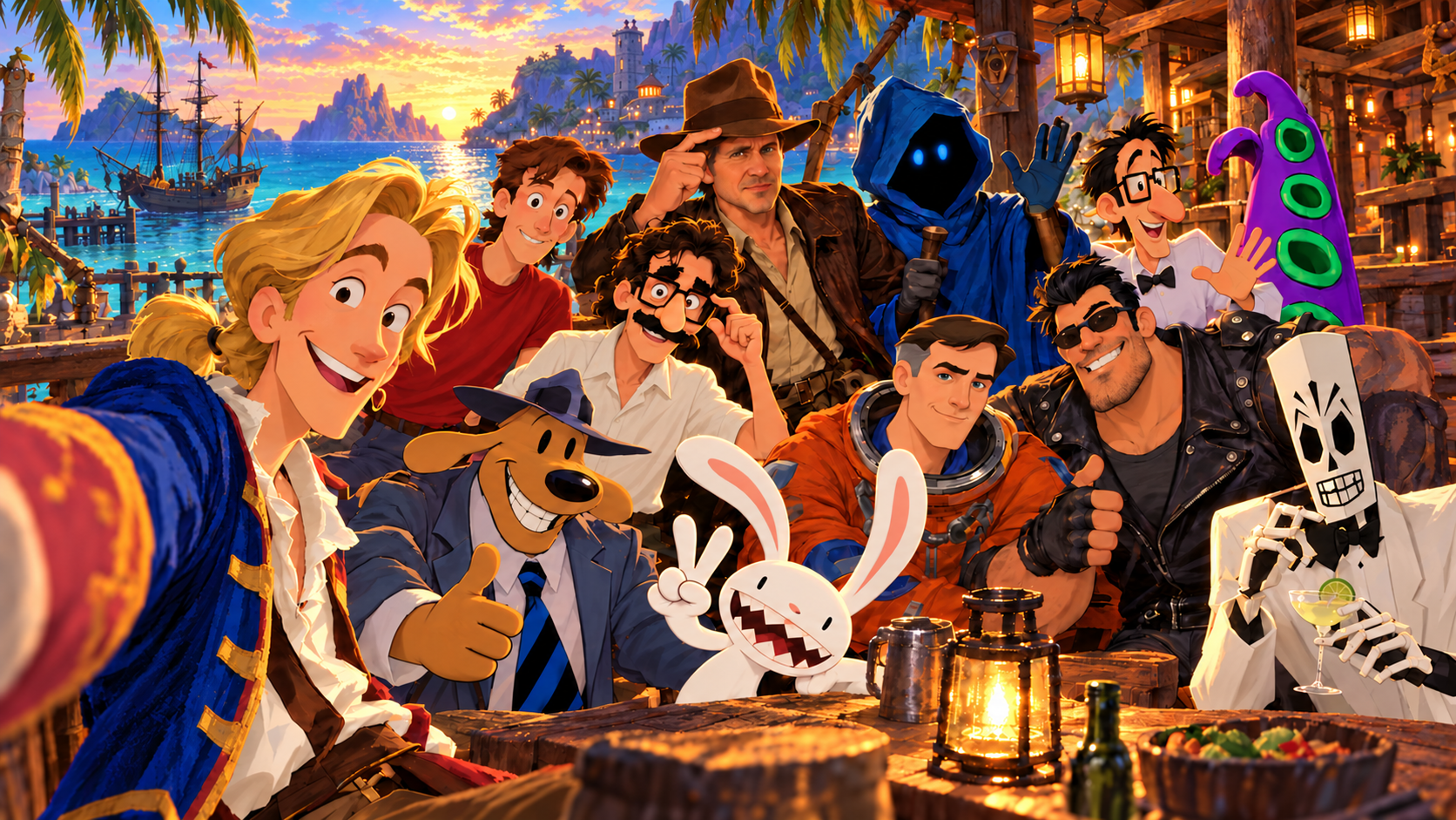Oltre Monkey Island c’è un’intera famiglia di avventure da incontrare. Ritratto immaginario dei personaggi Lucas.
