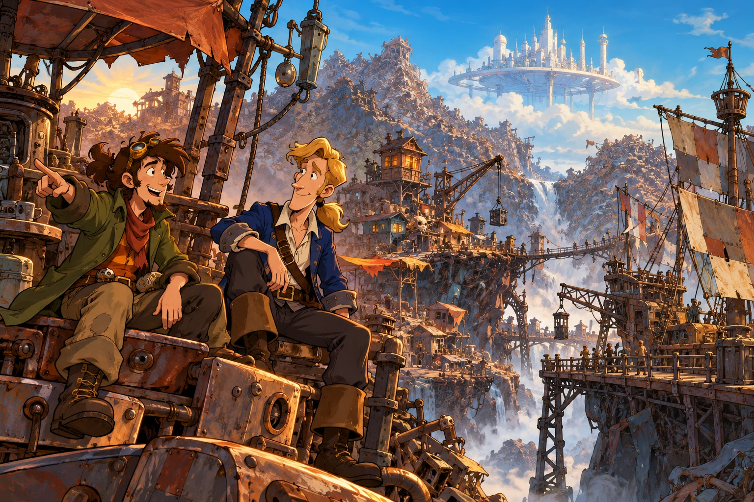 Deponia incontra Monkey Island · illustrazione originale del sito, interpretazione dei due mondi e non schermata ufficiale.