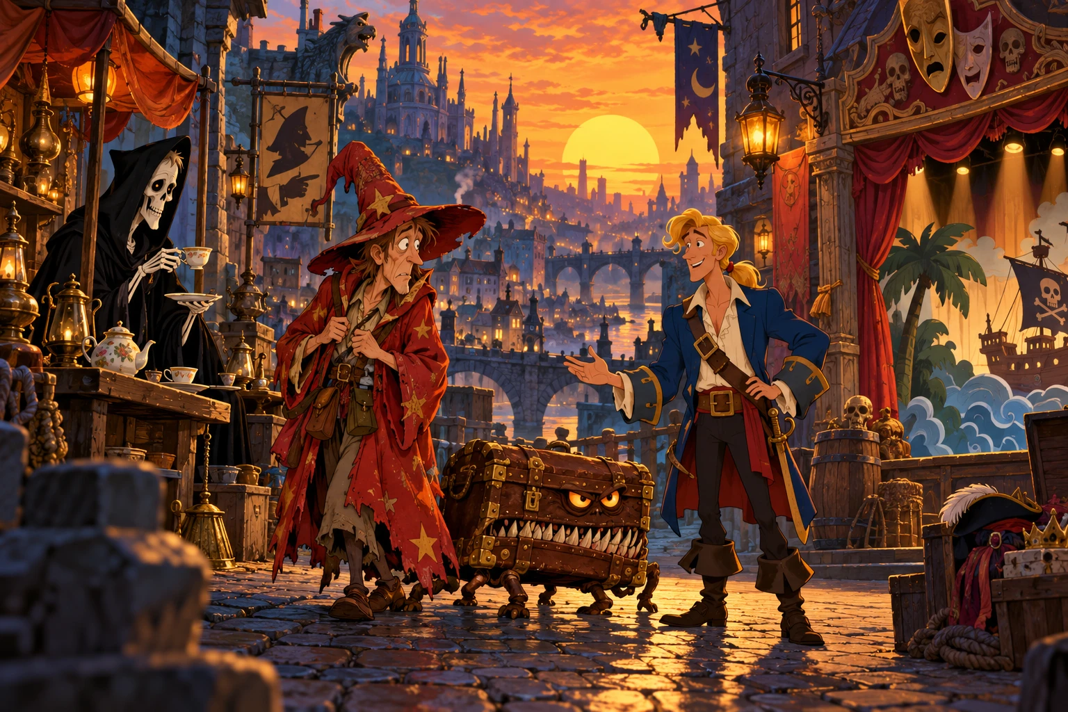 Discworld 2 incontra Monkey Island · illustrazione originale del sito, interpretazione dei due mondi e non schermata ufficiale.