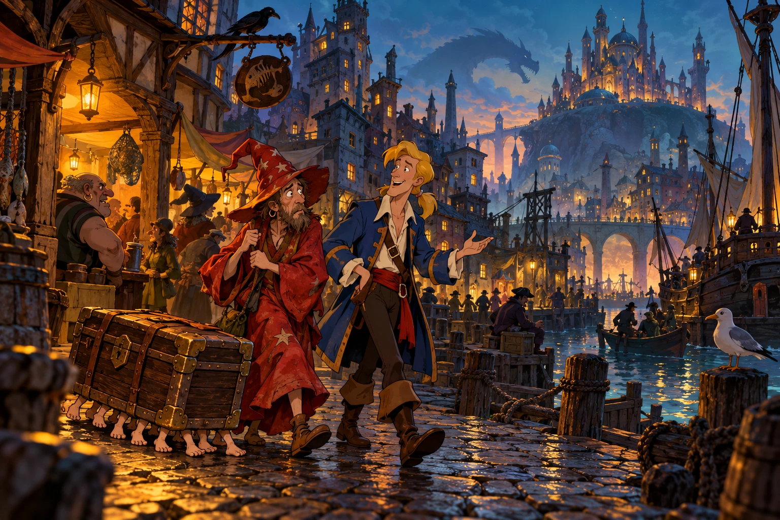 Discworld incontra Monkey Island · illustrazione originale del sito, interpretazione dei due mondi e non schermata ufficiale.