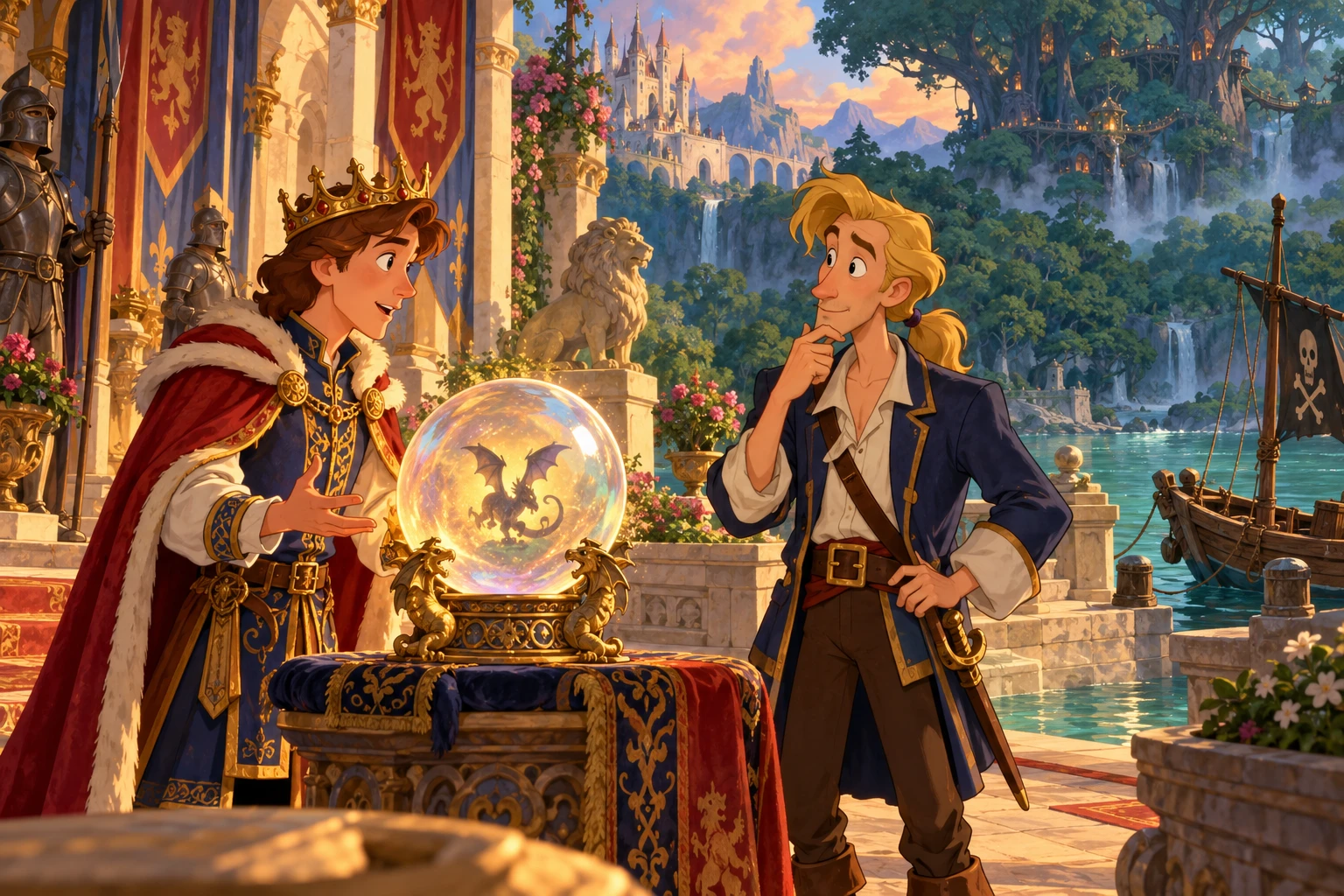 Dragonsphere incontra Monkey Island · illustrazione originale del sito, interpretazione dei due mondi e non schermata ufficiale.