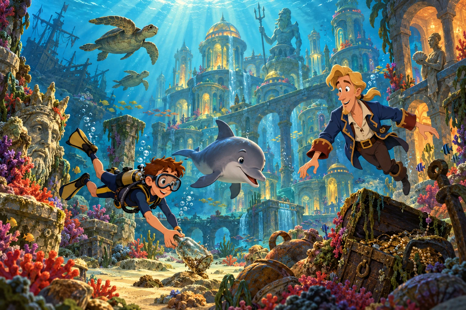 EcoQuest incontra Monkey Island · illustrazione originale del sito, interpretazione dei due mondi e non schermata ufficiale.