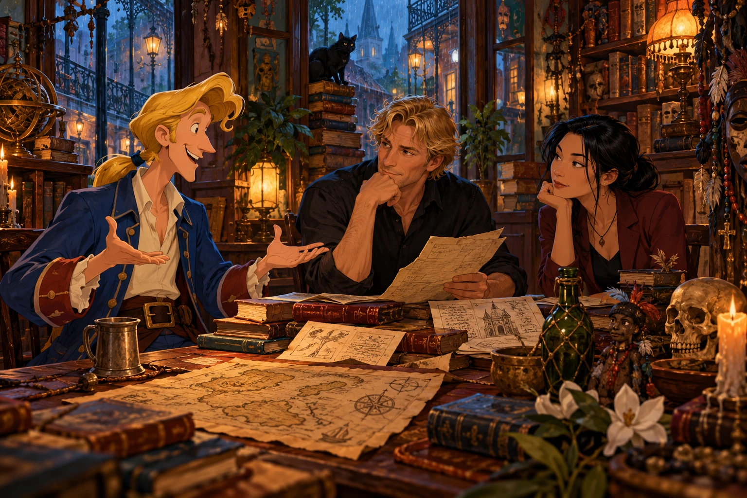 Gabriel Knight: Sins of the Fathers incontra Monkey Island · illustrazione originale del sito, interpretazione dei due mondi e non schermata ufficiale.