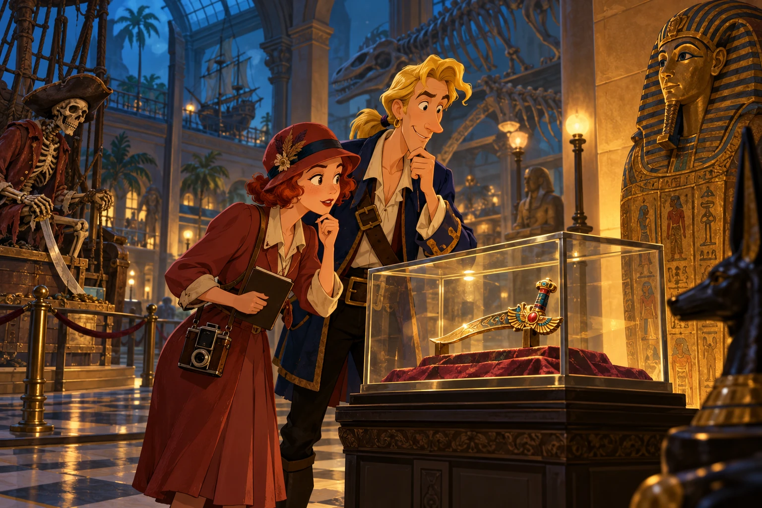 Laura Bow 2: The Dagger of Amon Ra incontra Monkey Island · illustrazione originale del sito, interpretazione dei due mondi e non schermata ufficiale.
