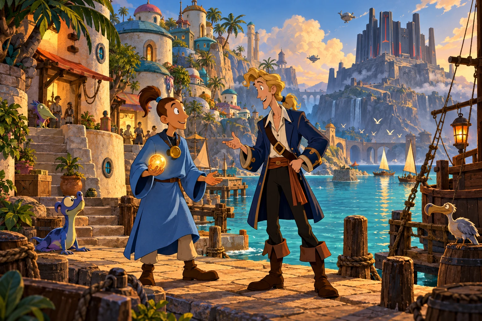 Little Big Adventure incontra Monkey Island · illustrazione originale del sito, interpretazione dei due mondi e non schermata ufficiale.