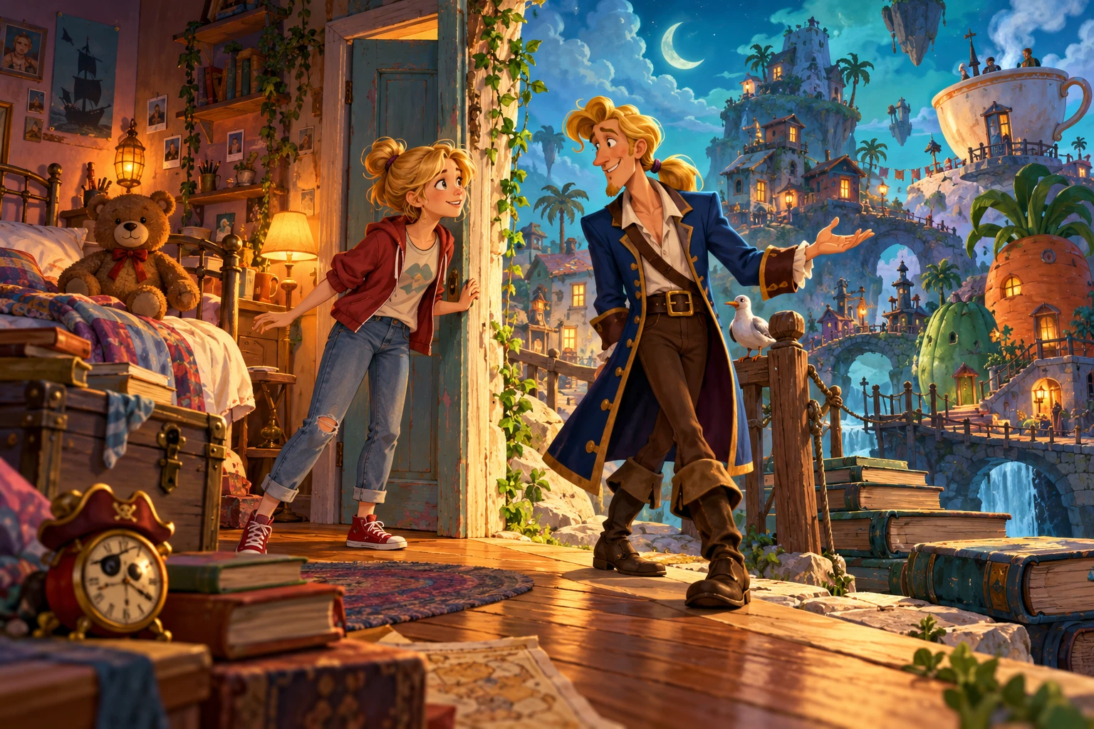 Lucy Dreaming incontra Monkey Island · illustrazione originale del sito, interpretazione dei due mondi e non schermata ufficiale.