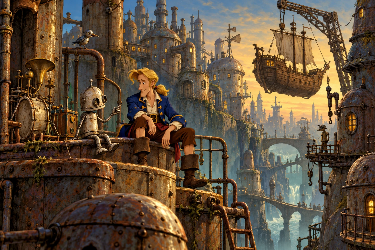 Machinarium incontra Monkey Island · illustrazione originale del sito, interpretazione dei due mondi e non schermata ufficiale.