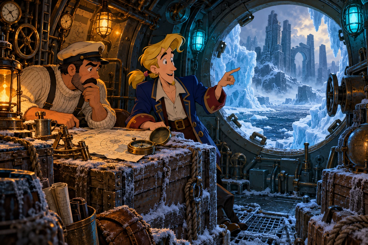 Prisoner of Ice incontra Monkey Island · illustrazione originale del sito, interpretazione dei due mondi e non schermata ufficiale.