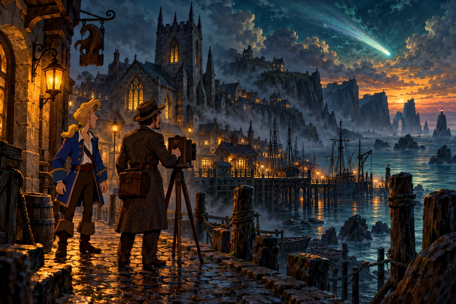 Shadow of the Comet incontra Monkey Island · illustrazione originale del sito, interpretazione dei due mondi e non schermata ufficiale.