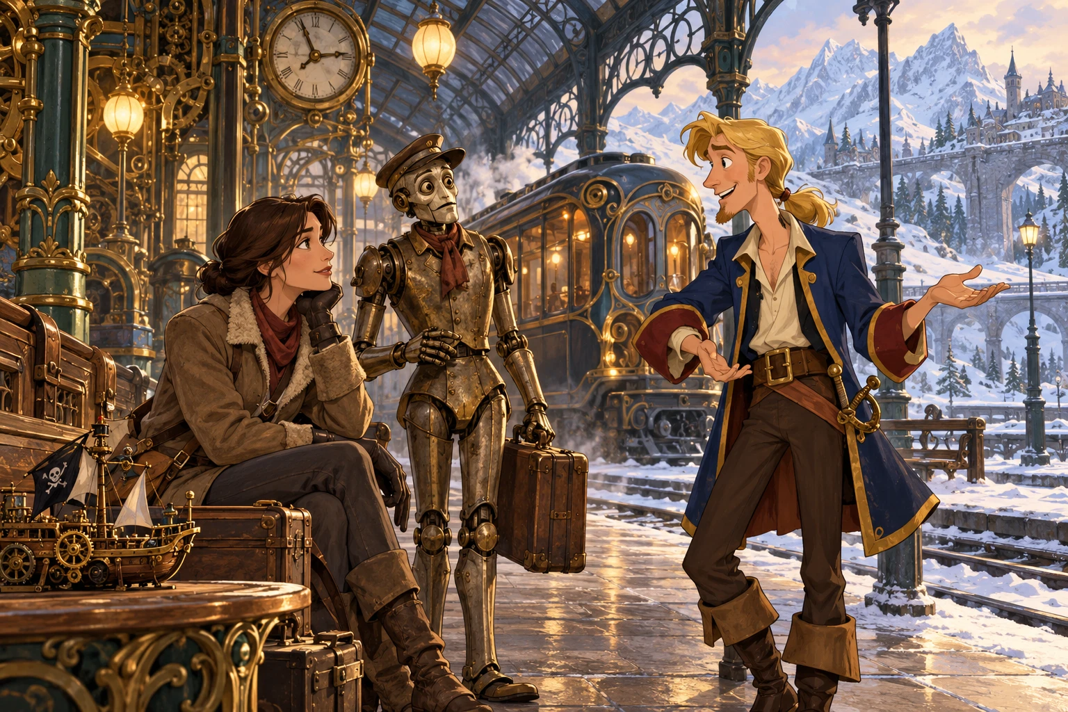 Syberia incontra Monkey Island · illustrazione originale del sito, interpretazione dei due mondi e non schermata ufficiale.