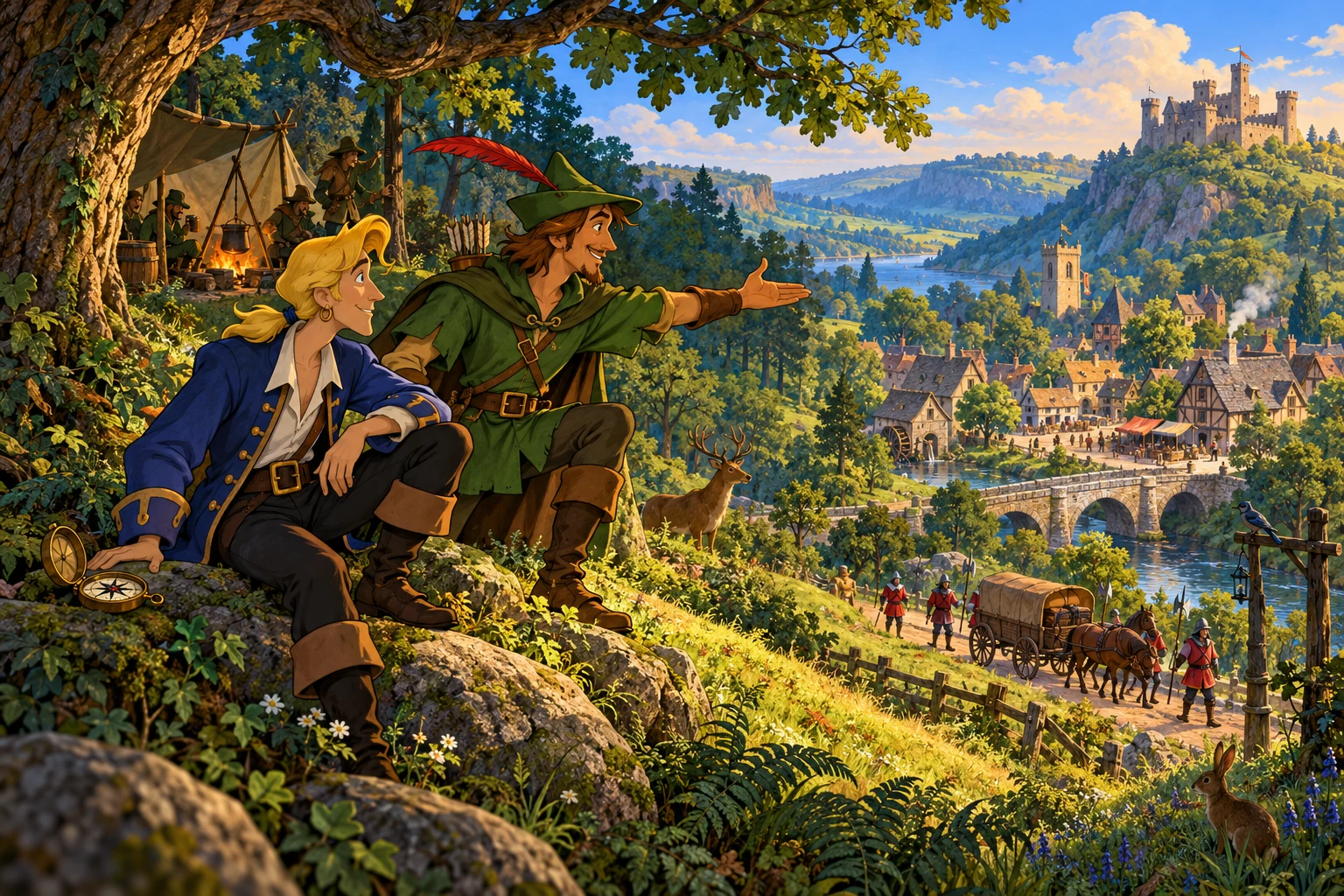 The Adventures of Robin Hood incontra Monkey Island · illustrazione originale del sito, interpretazione dei due mondi e non schermata ufficiale.