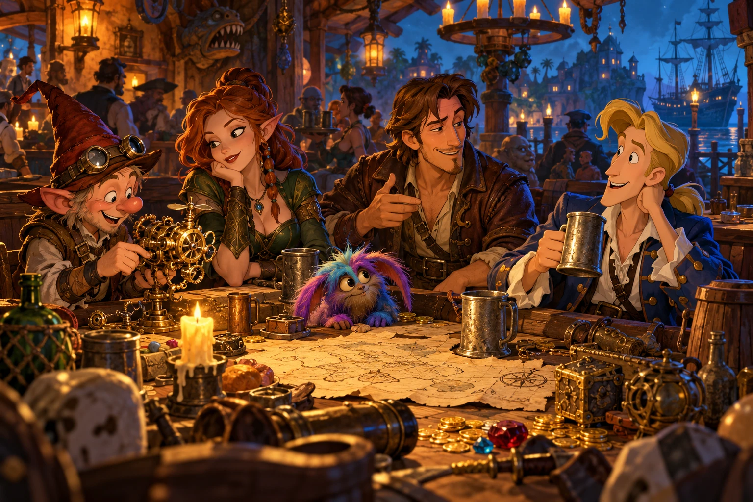 The Book of Unwritten Tales incontra Monkey Island · illustrazione originale del sito, interpretazione dei due mondi e non schermata ufficiale.