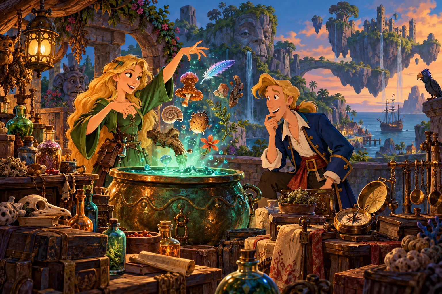 The Legend of Kyrandia 2: Hand of Fate incontra Monkey Island · illustrazione originale del sito, interpretazione dei due mondi e non schermata ufficiale.