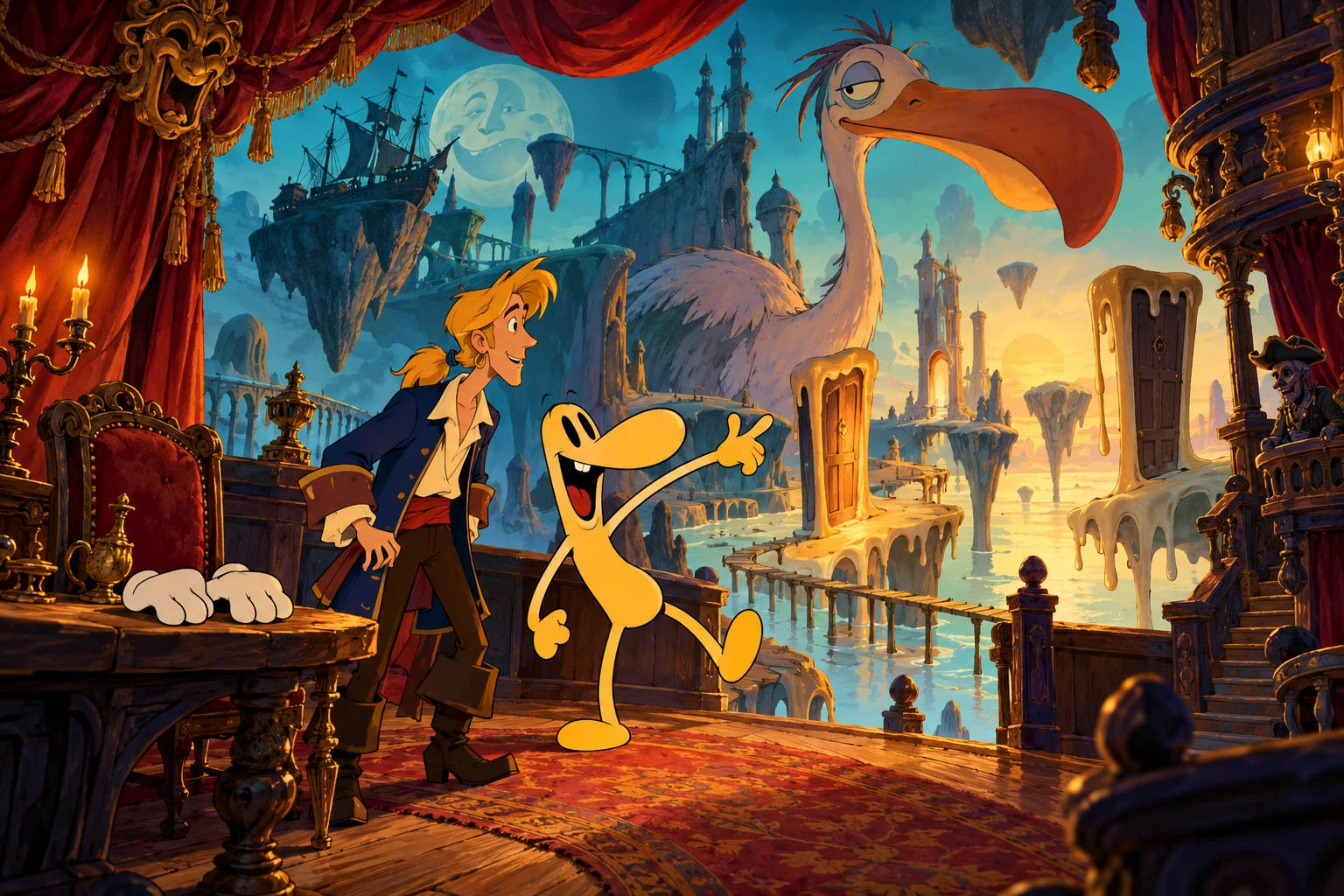 The Many Pieces of Mr. Coo incontra Monkey Island · illustrazione originale del sito, interpretazione dei due mondi e non schermata ufficiale.